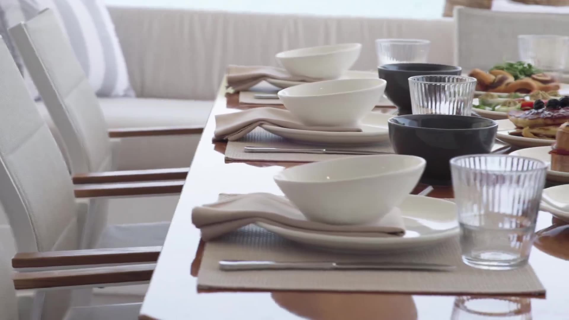 Fine dining salon on board
